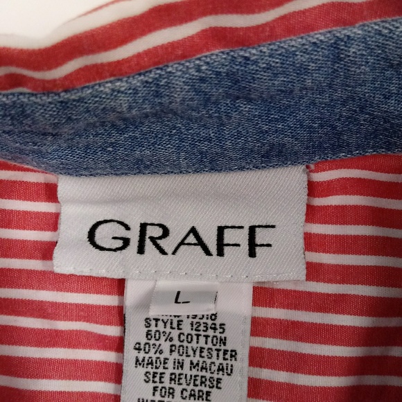 Graff Nautical Womens Button Up Top Tunic Large - Picture 3 of 8